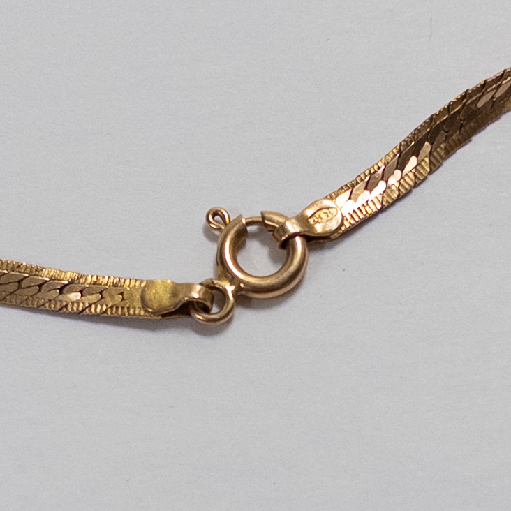 14K Gold Dual Herringbone Link Bracelet