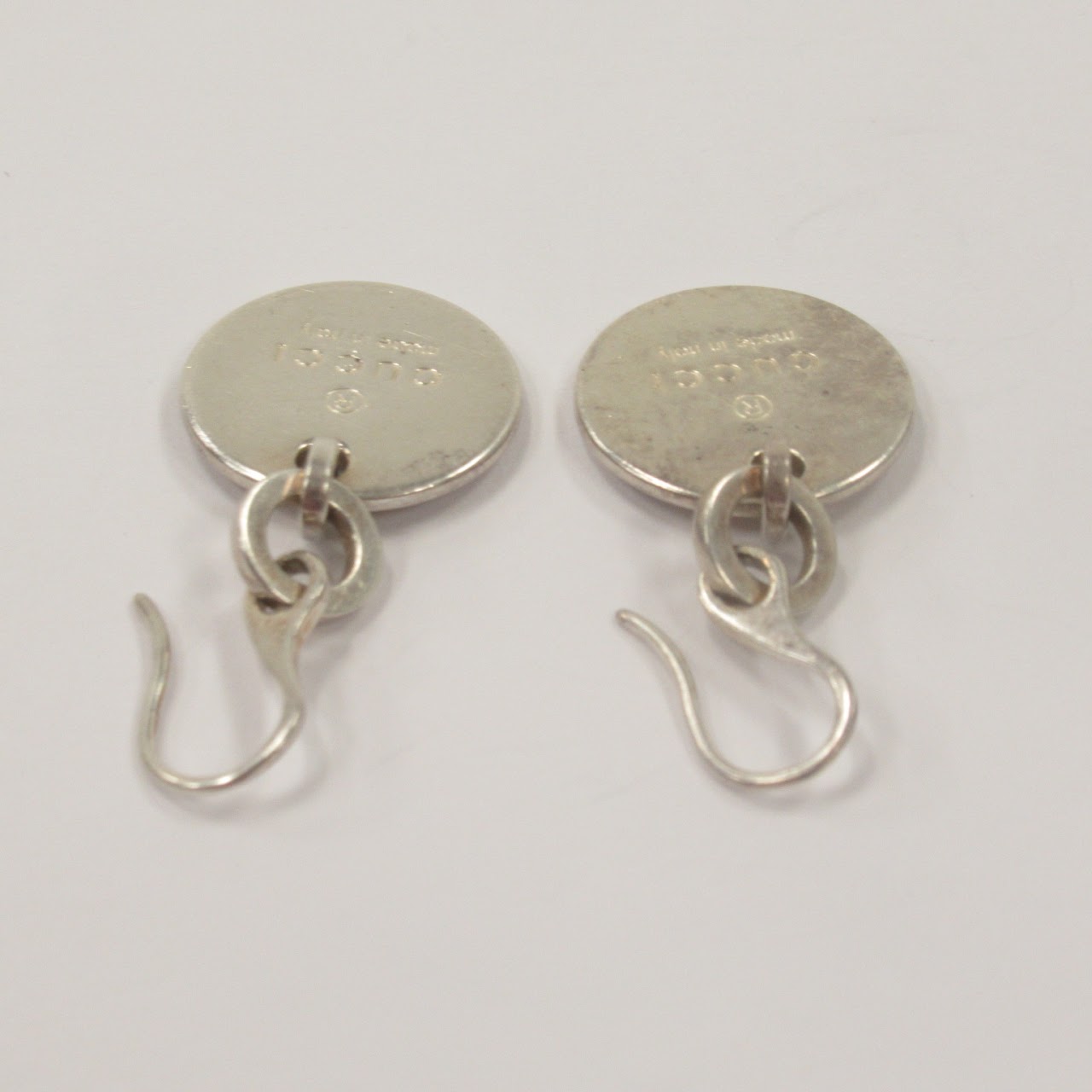 Gucci Sterling Silver Tag Earrings