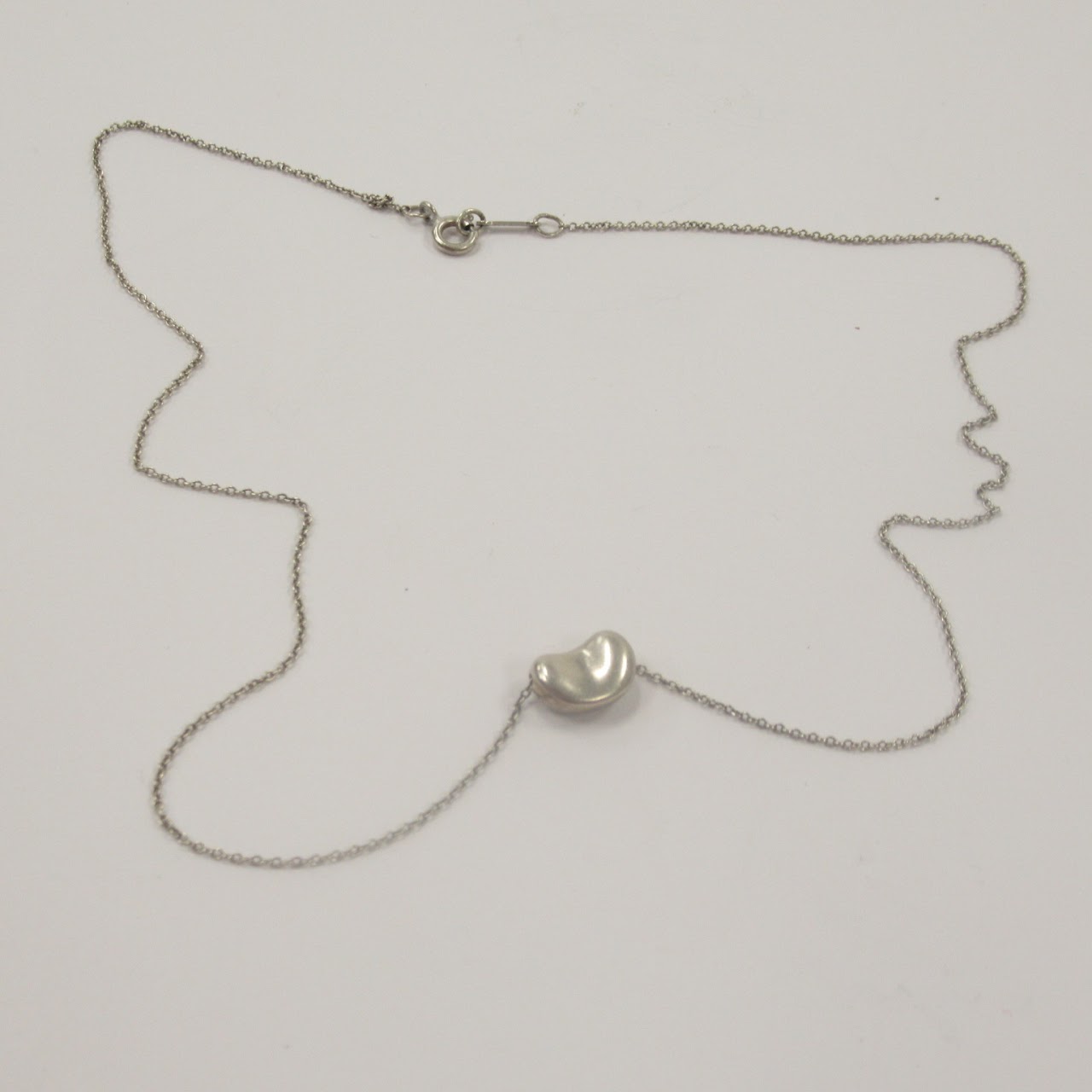 Tiffany & Co. X Elsa Peretti Sterling Silver Bean Pendant Necklace