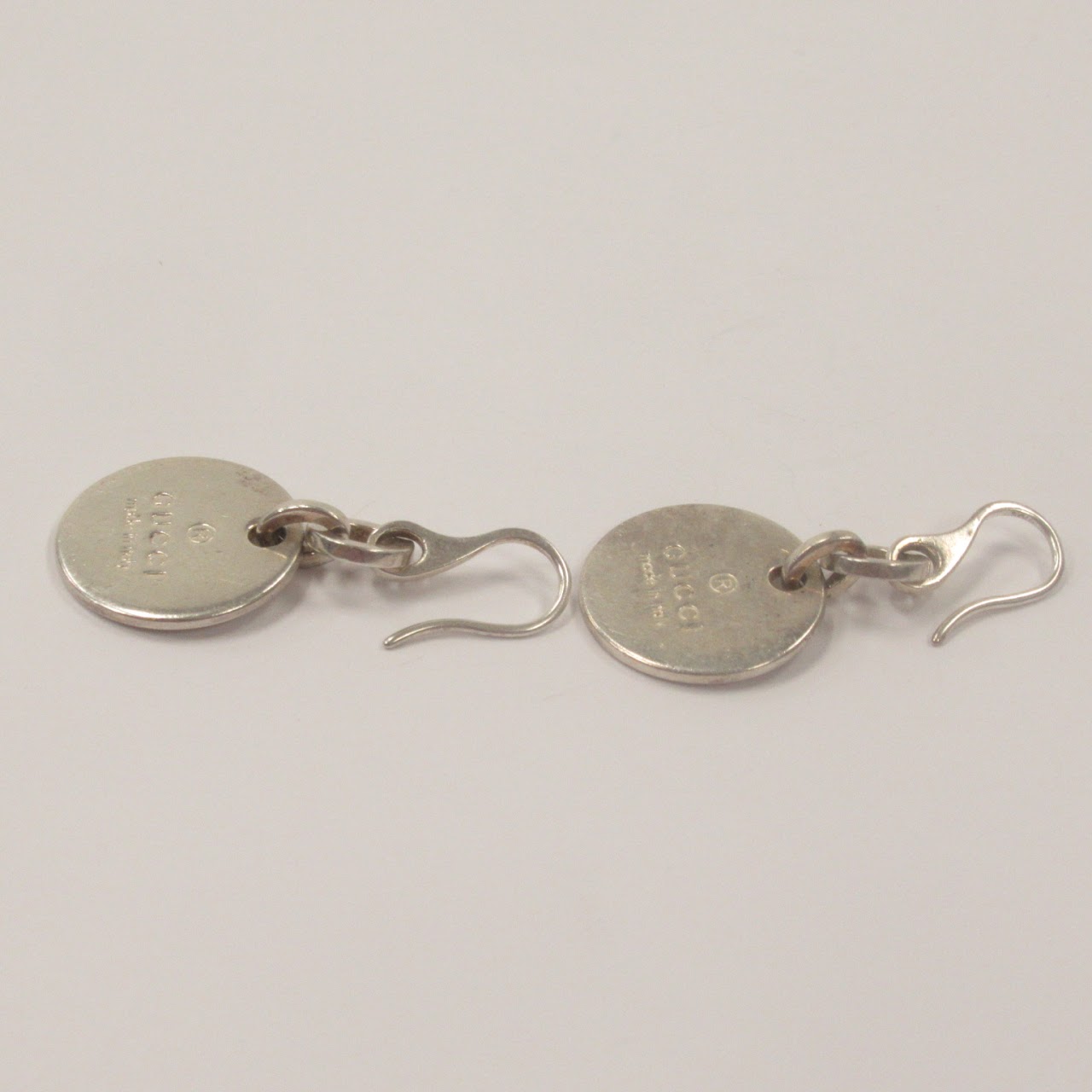 Gucci Sterling Silver Tag Earrings
