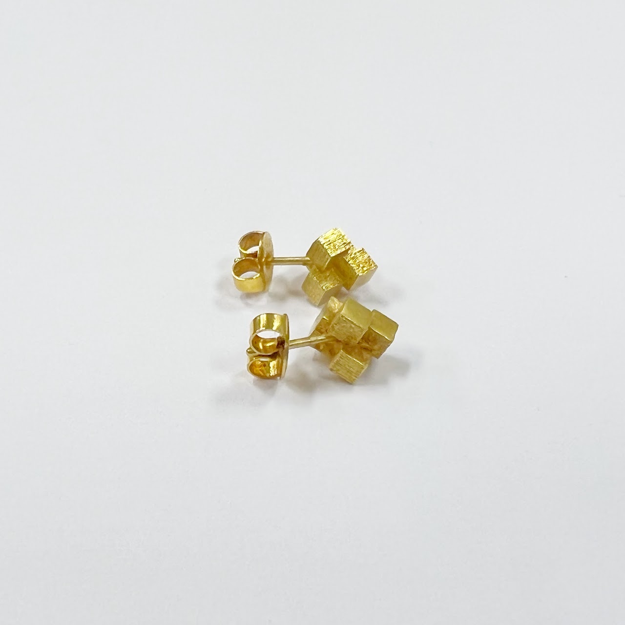 14K Gold Cube Earrings