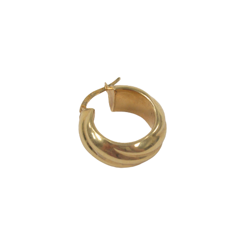 18K Gold Single Hoop Earring