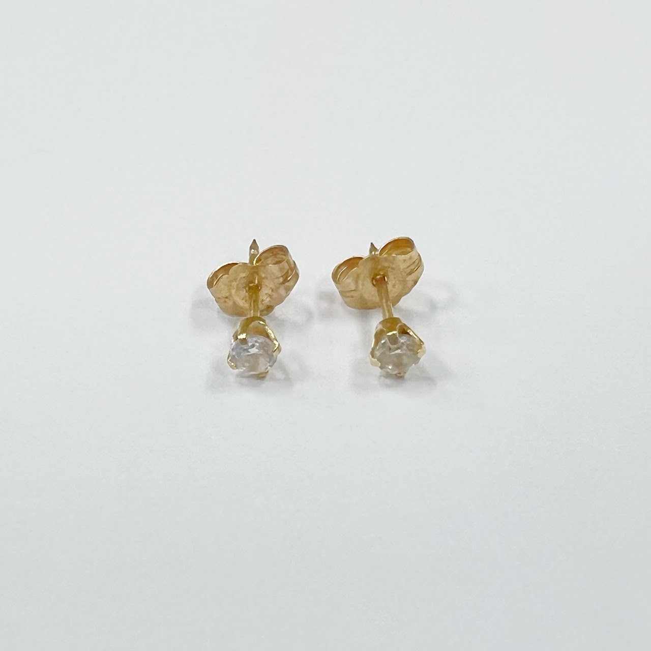 14K Gold & Clear Accent Post Earrings