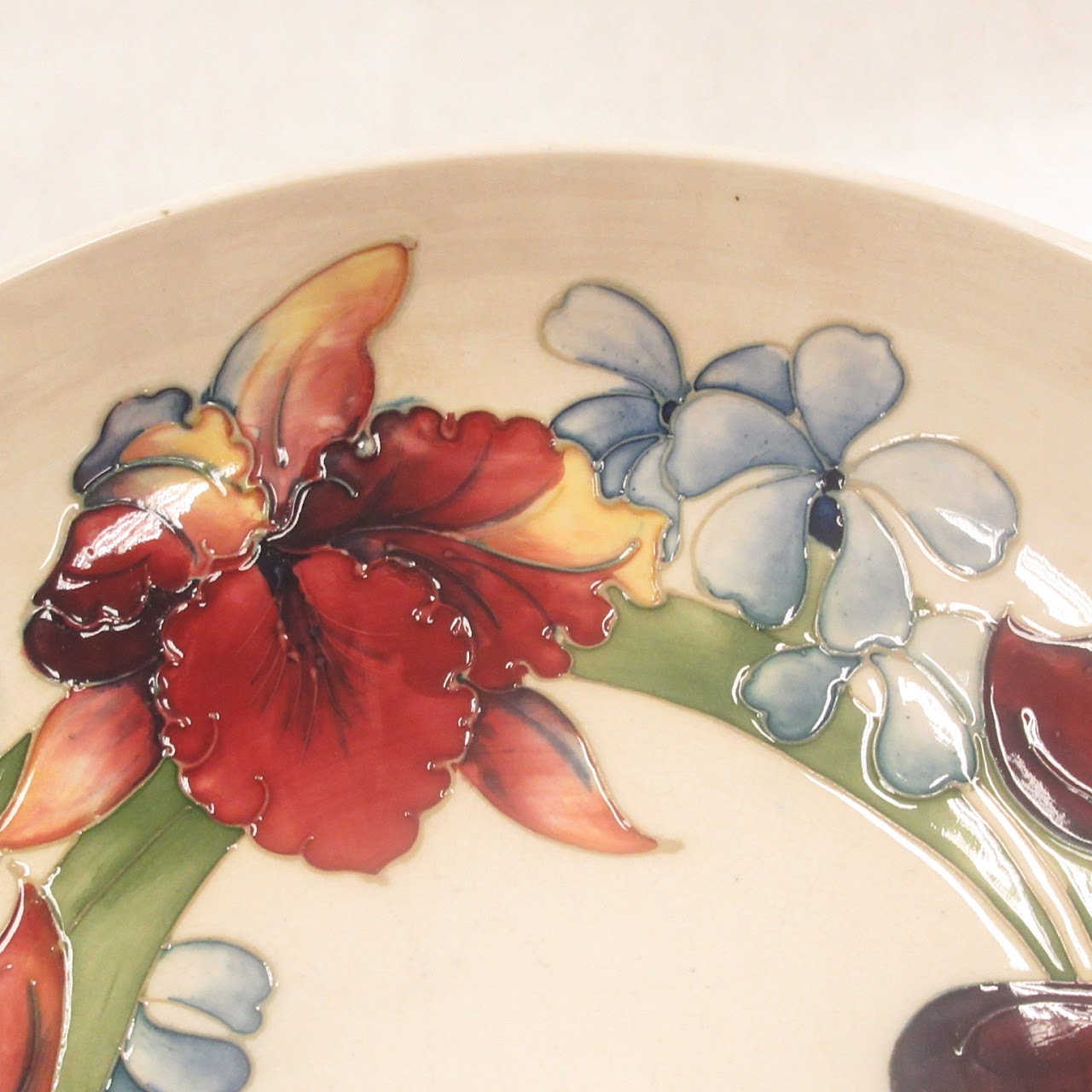 Moorcroft Pottery Signed Orchid Bowl