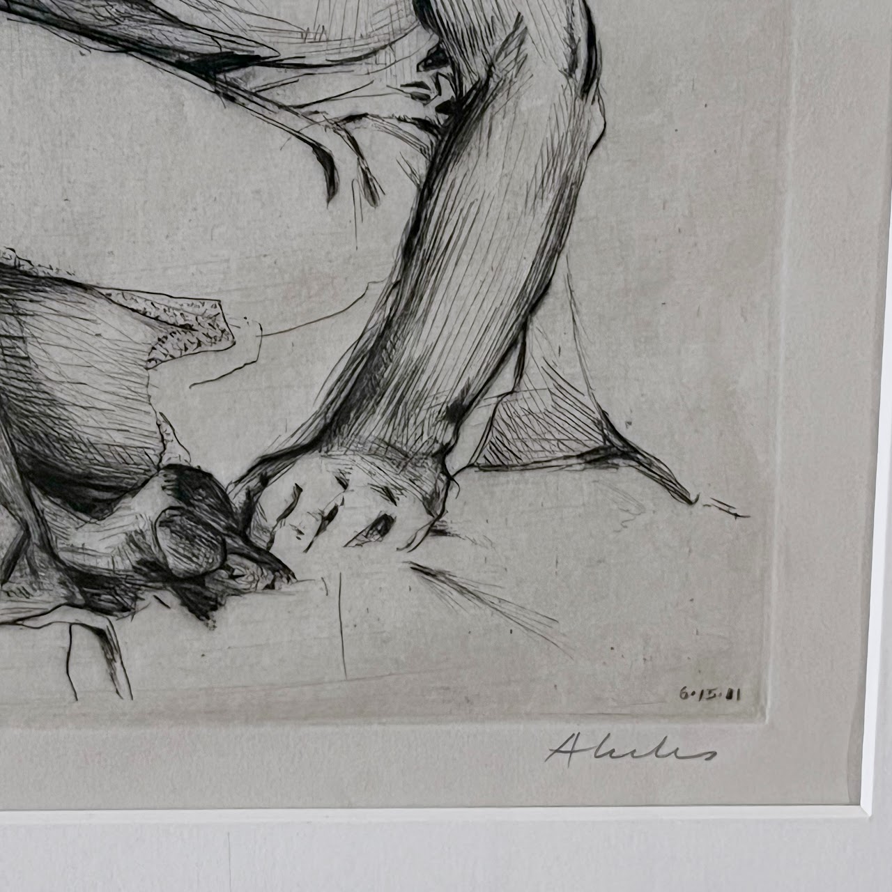 Sigmund Abeles Signed Portrait Drypoint Etching