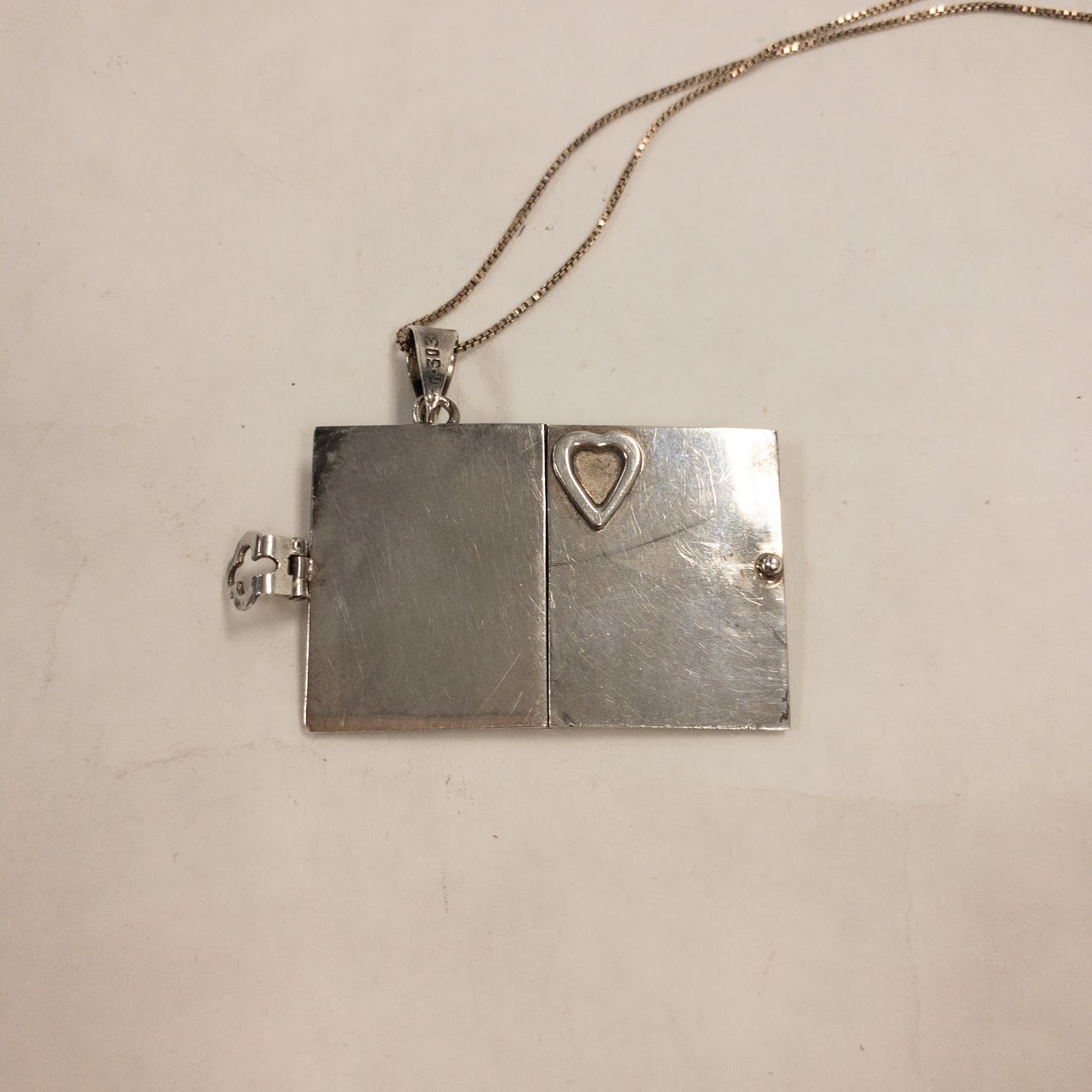 Sterling Silver Book Locket Necklace