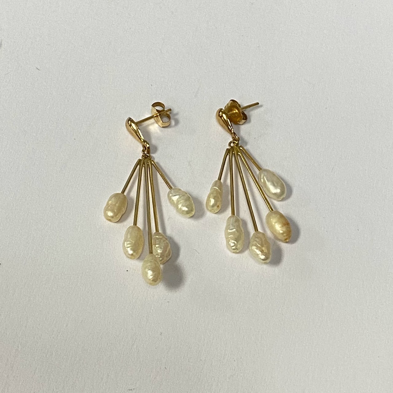 14K Gold & Seed Pearl Earrings