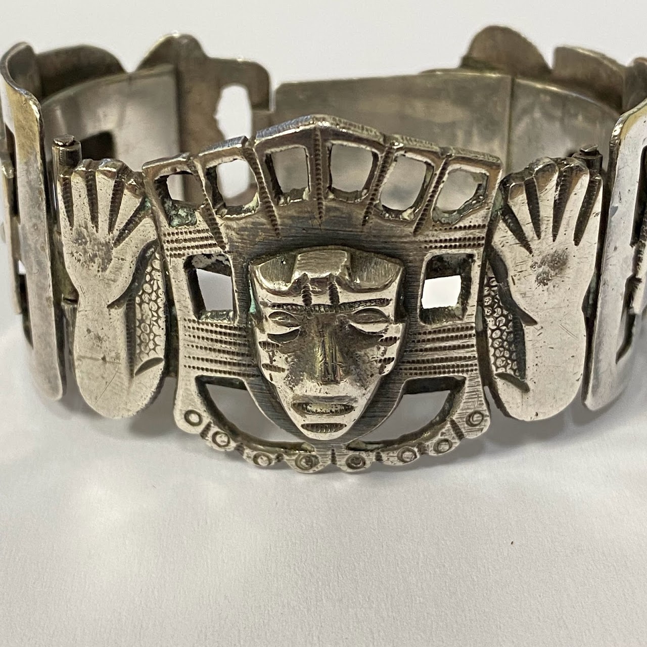 Sterling Silver Aztec Motif Bracelet