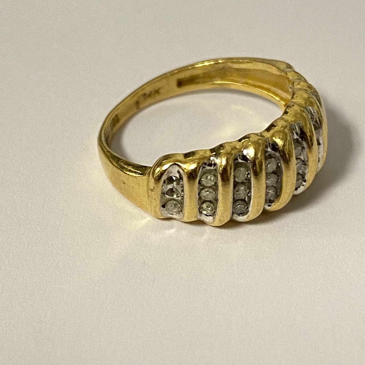 14K Gold & Diamond Wave Ring