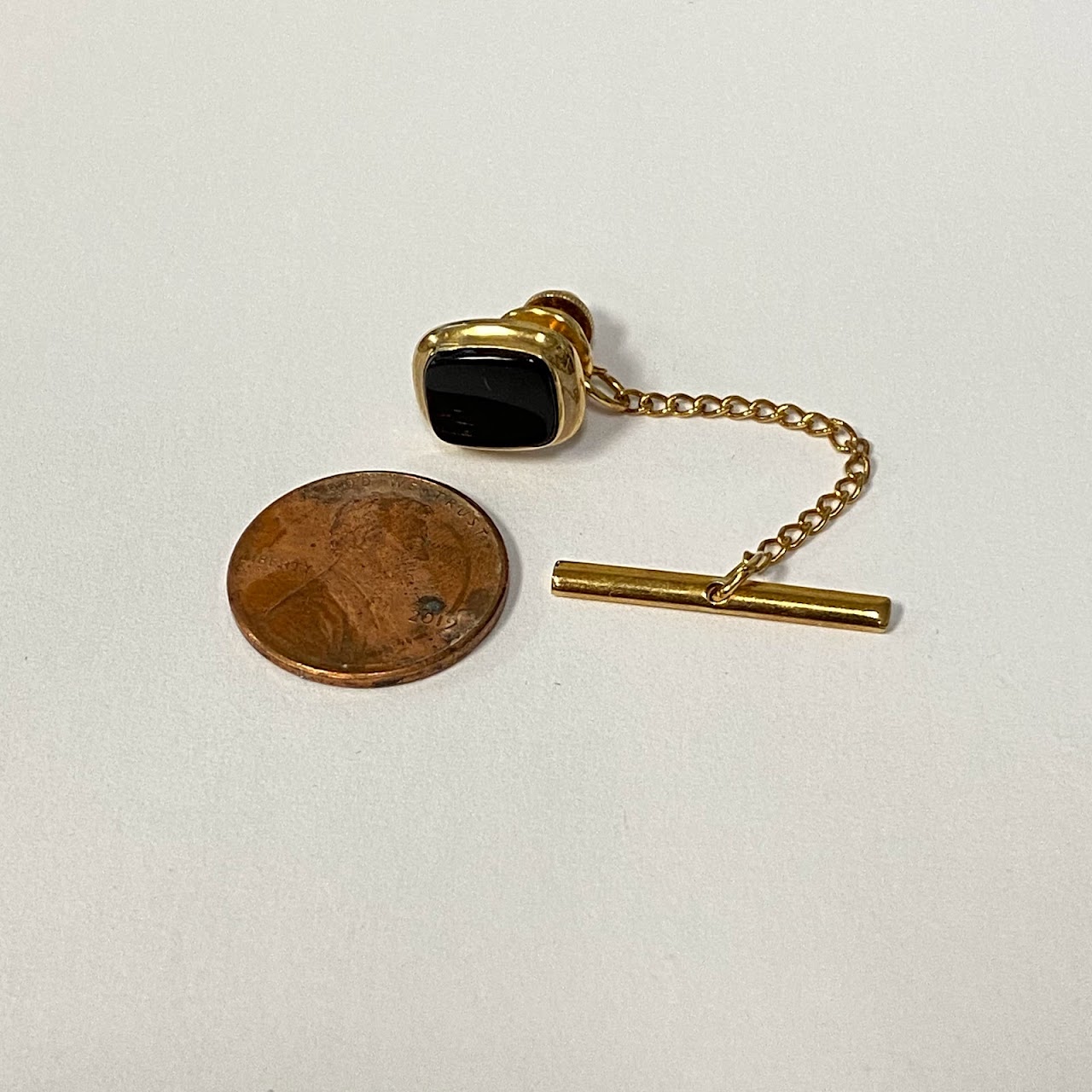 14K Gold & Onyx Tie Tack