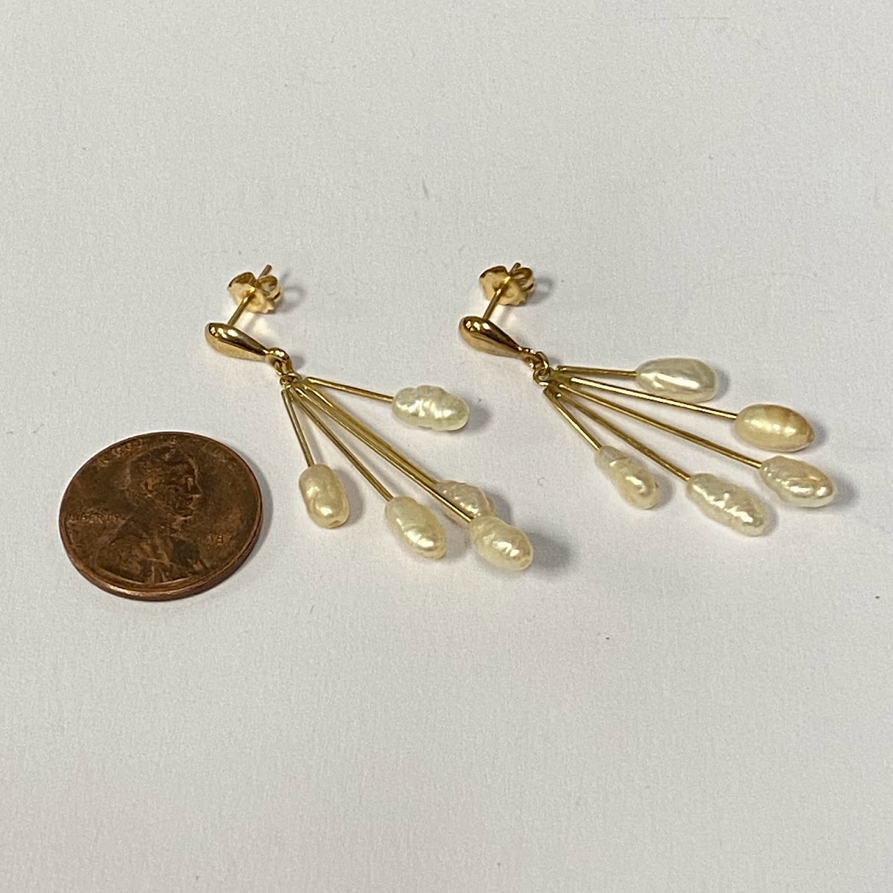 14K Gold & Seed Pearl Earrings