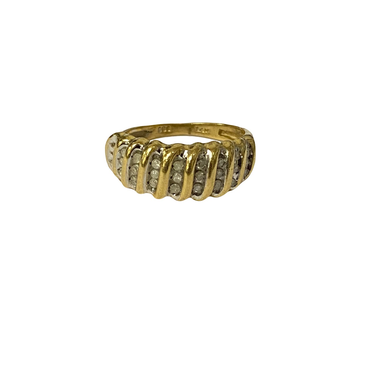 14K Gold & Diamond Wave Ring