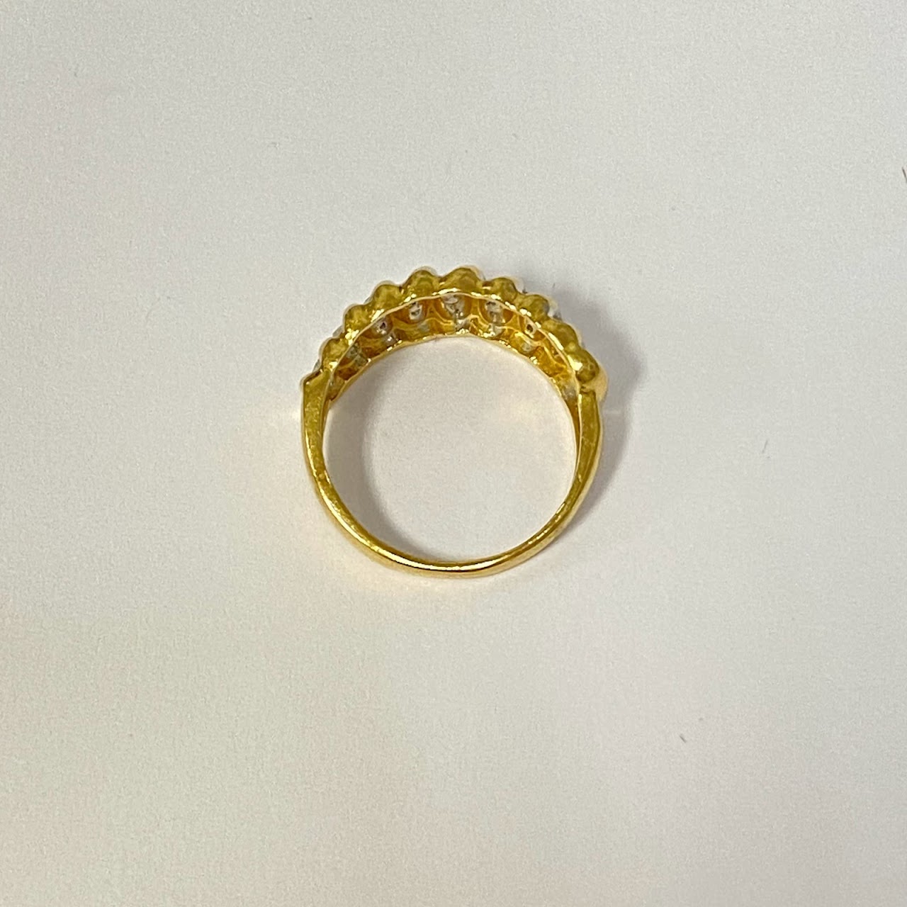 14K Gold & Diamond Wave Ring