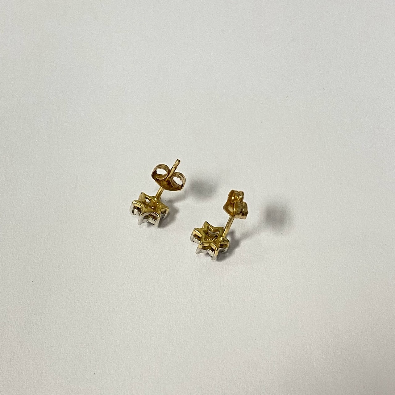 14K Gold & Diamond Star Earrings