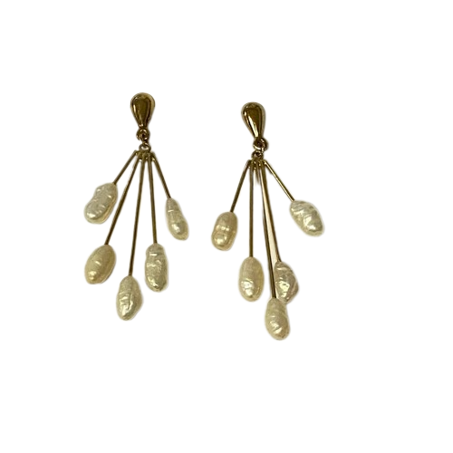 14K Gold & Seed Pearl Earrings