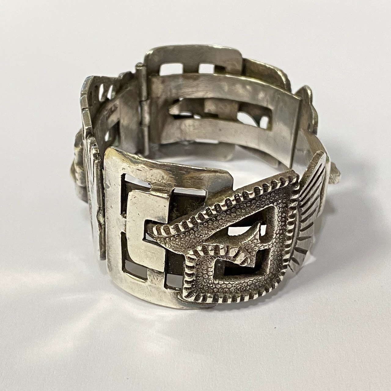 Sterling Silver Aztec Motif Bracelet