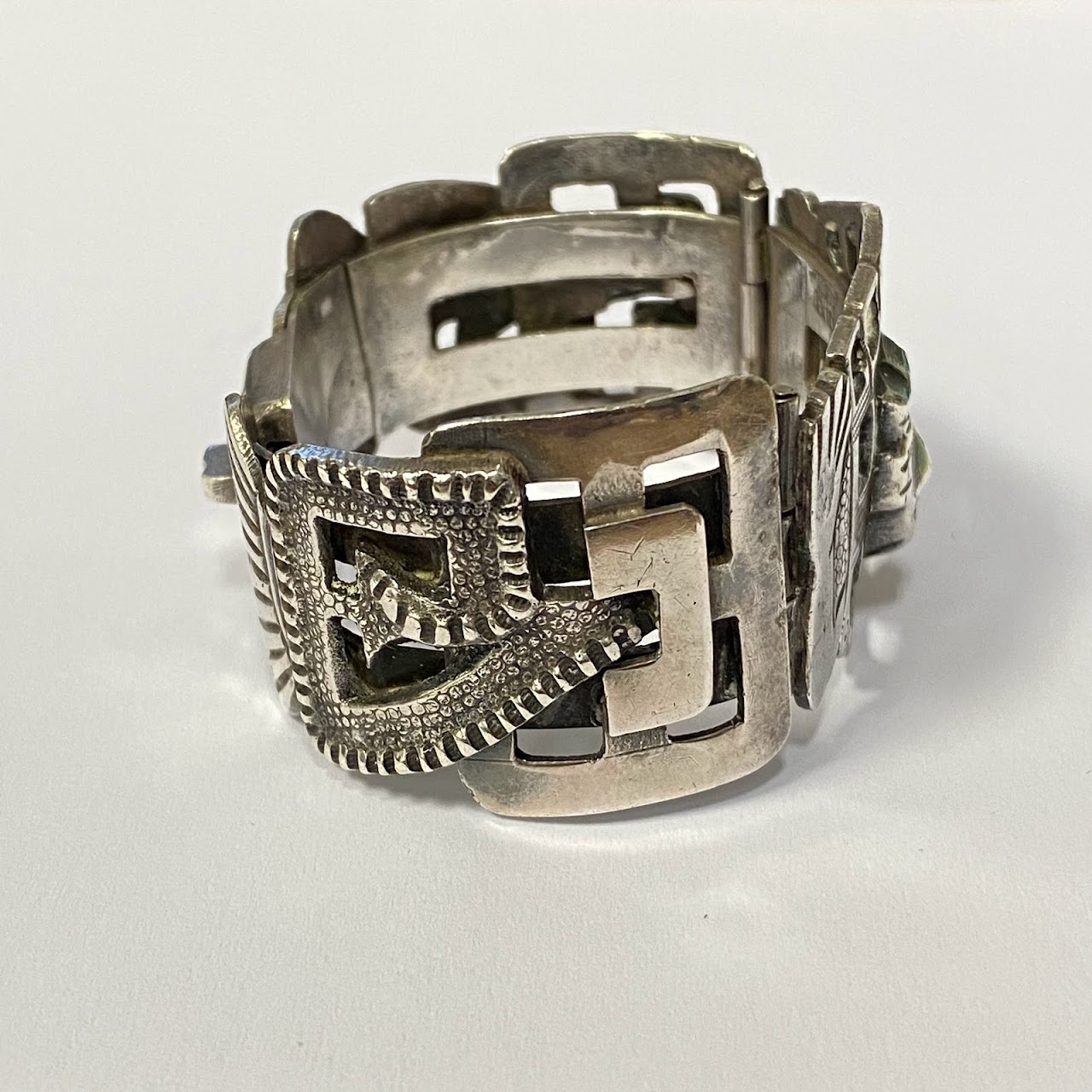 Sterling Silver Aztec Motif Bracelet