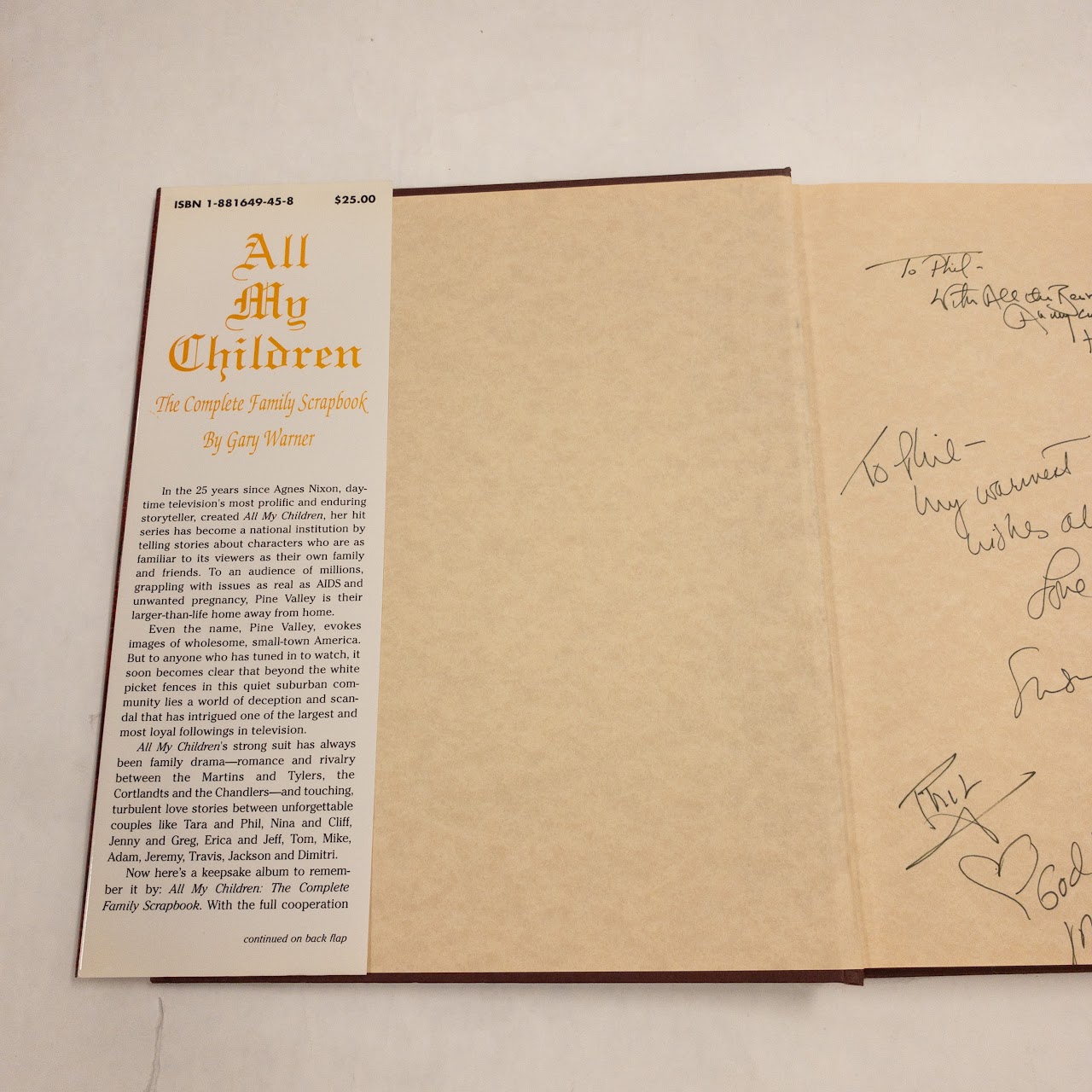 'All My Children' Signed 25th Anniversary Collector's Edition Scrapbook