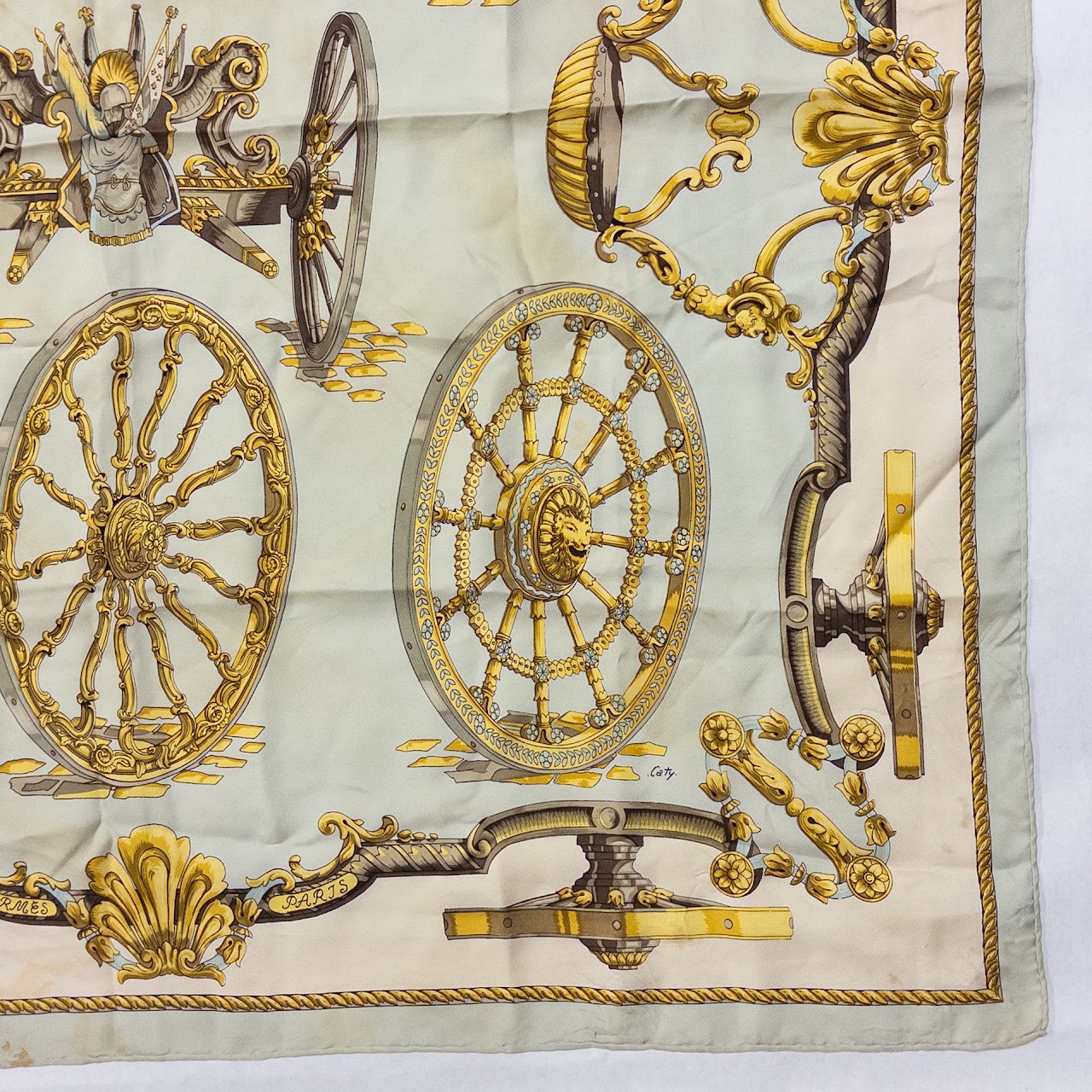 Hermes Roues De Canon by Caty 90 Scarf