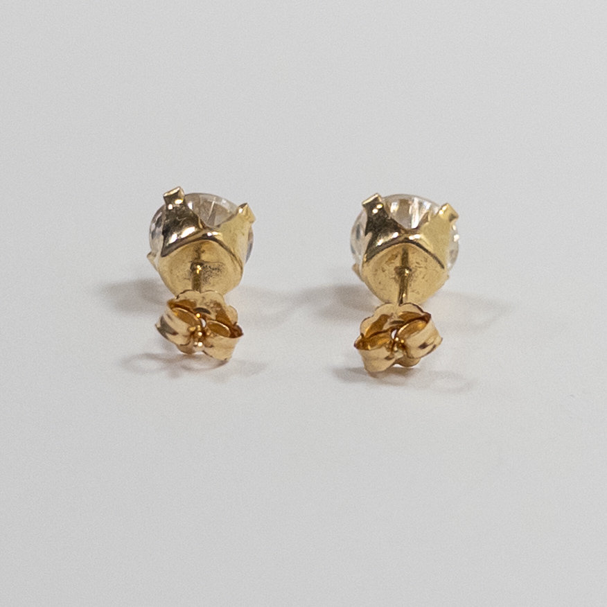 14K Gold and Crystal Stud Earrings