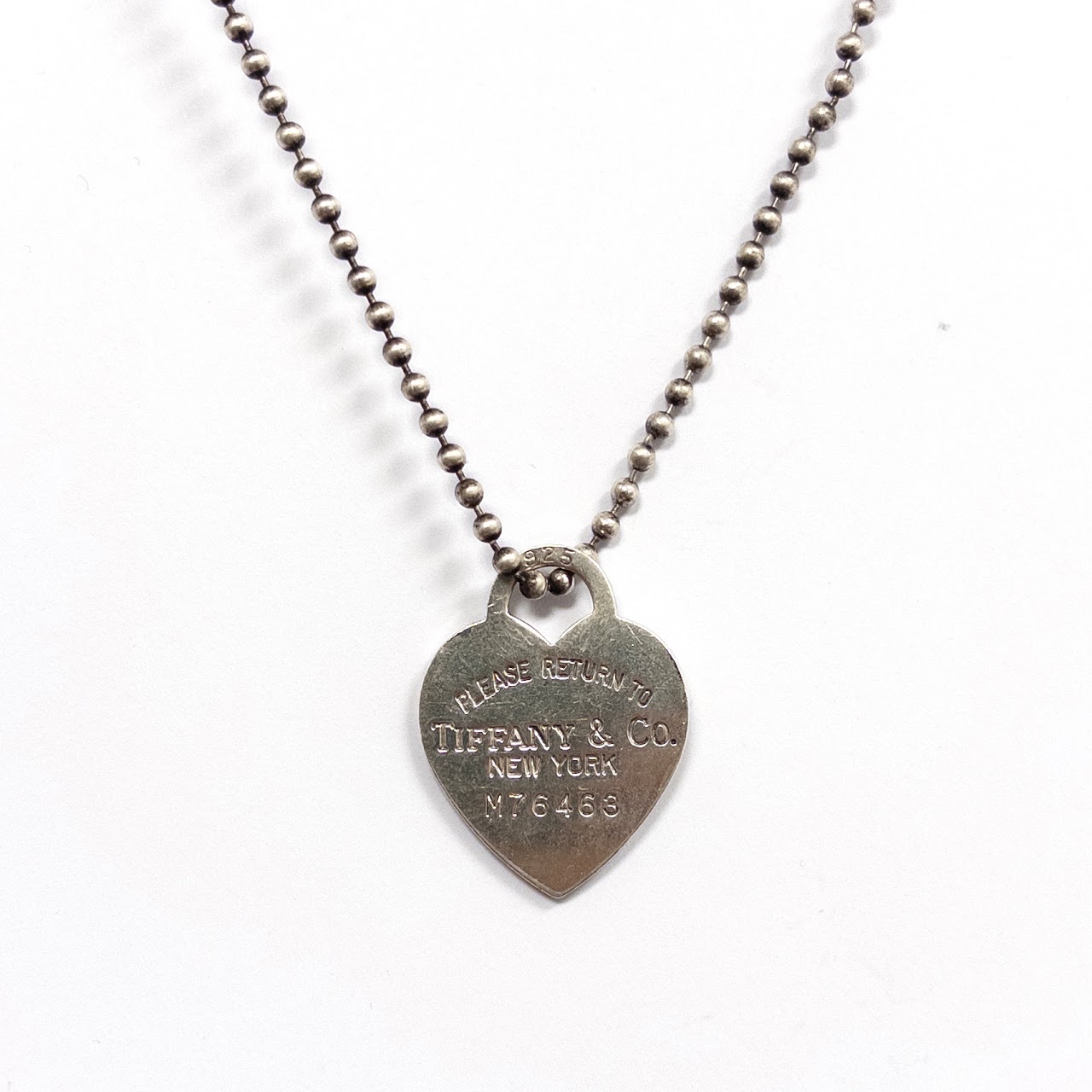 Tiffany & Co. Vintage Return To Heart Charm and Ball Chain Necklace