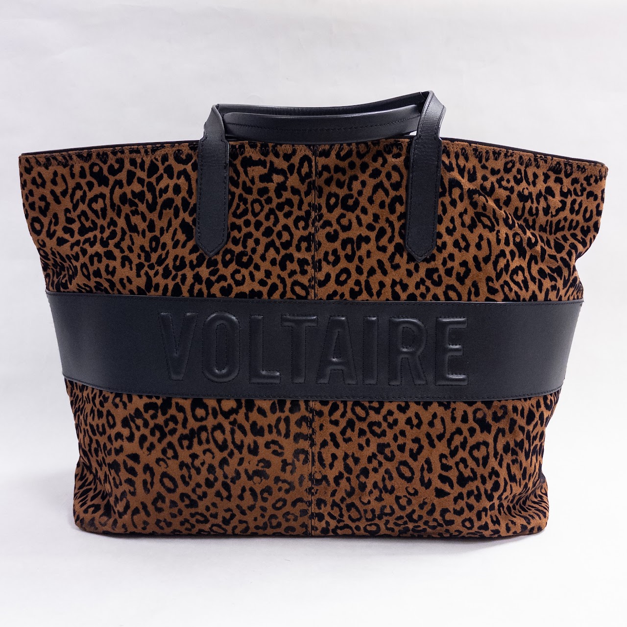 Zadig & Voltaire Flocked Leopard Print Tote Bag