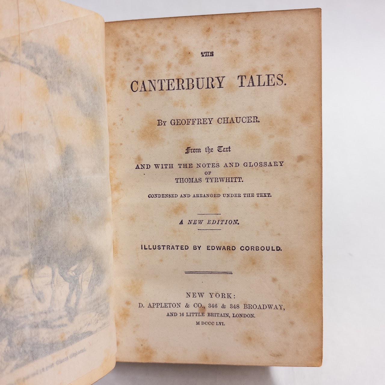 Geoffrey Chaucer 'The Canterbury Tales' Antique Volume