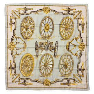 Hermes Roues De Canon by Caty 90 Scarf