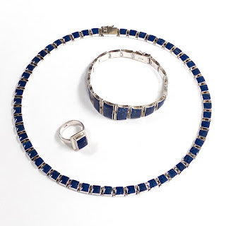 Sterling Silver and Lapis Lazuli Three Piece Set