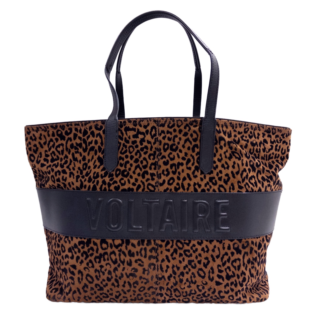 Zadig & Voltaire Flocked Leopard Print Tote Bag