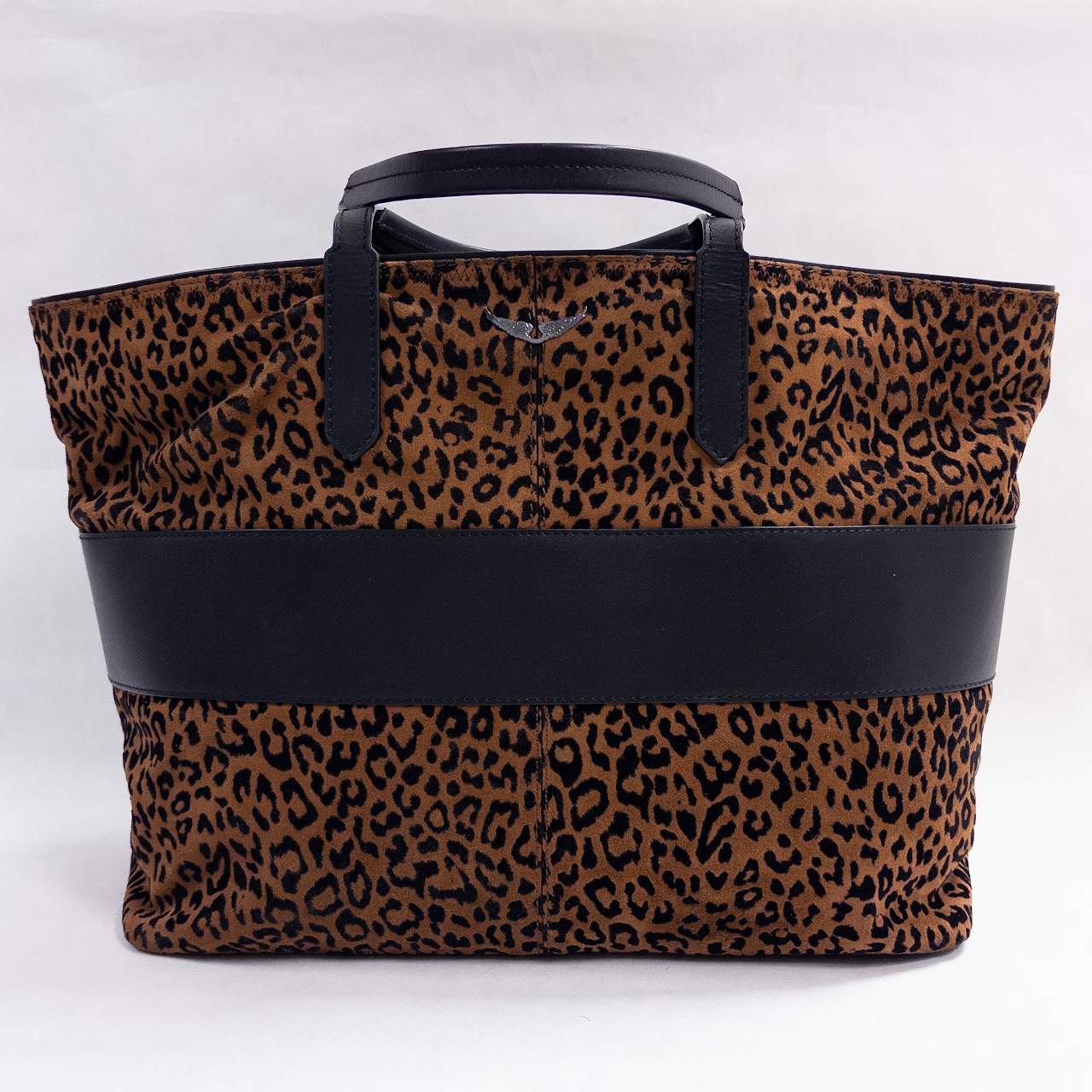 Zadig & Voltaire Flocked Leopard Print Tote Bag