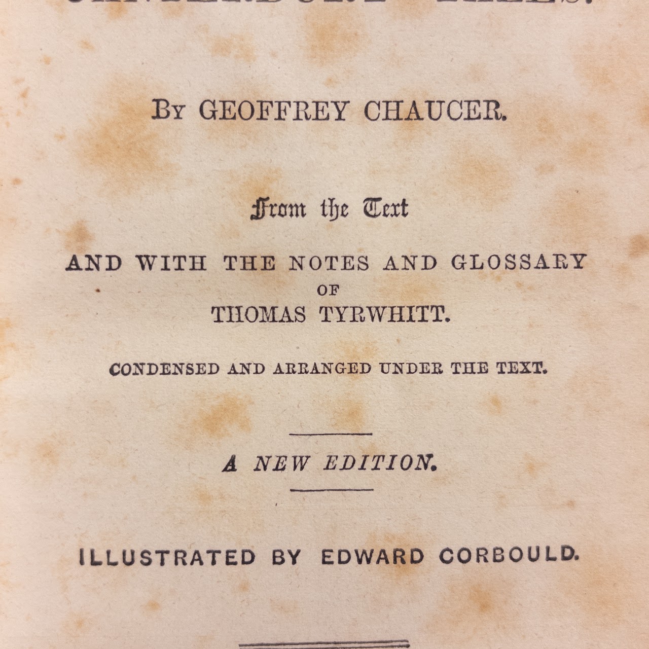 Geoffrey Chaucer 'The Canterbury Tales' Antique Volume