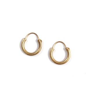 14K Gold Tiny Hoop Earrings