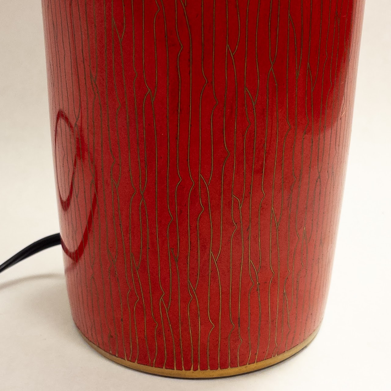 Cinnabar Red Cloisonné Lamp