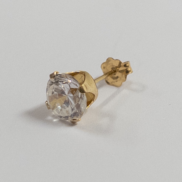 14K Gold and Crystal Stud Earrings