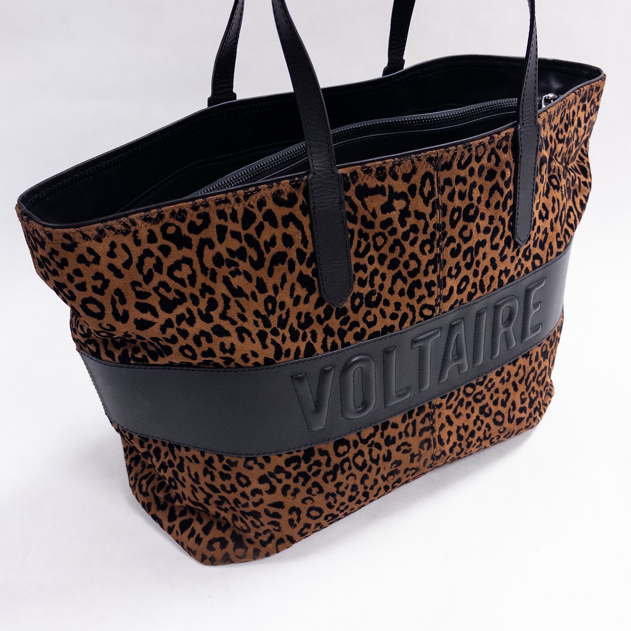 Zadig & Voltaire Flocked Leopard Print Tote Bag