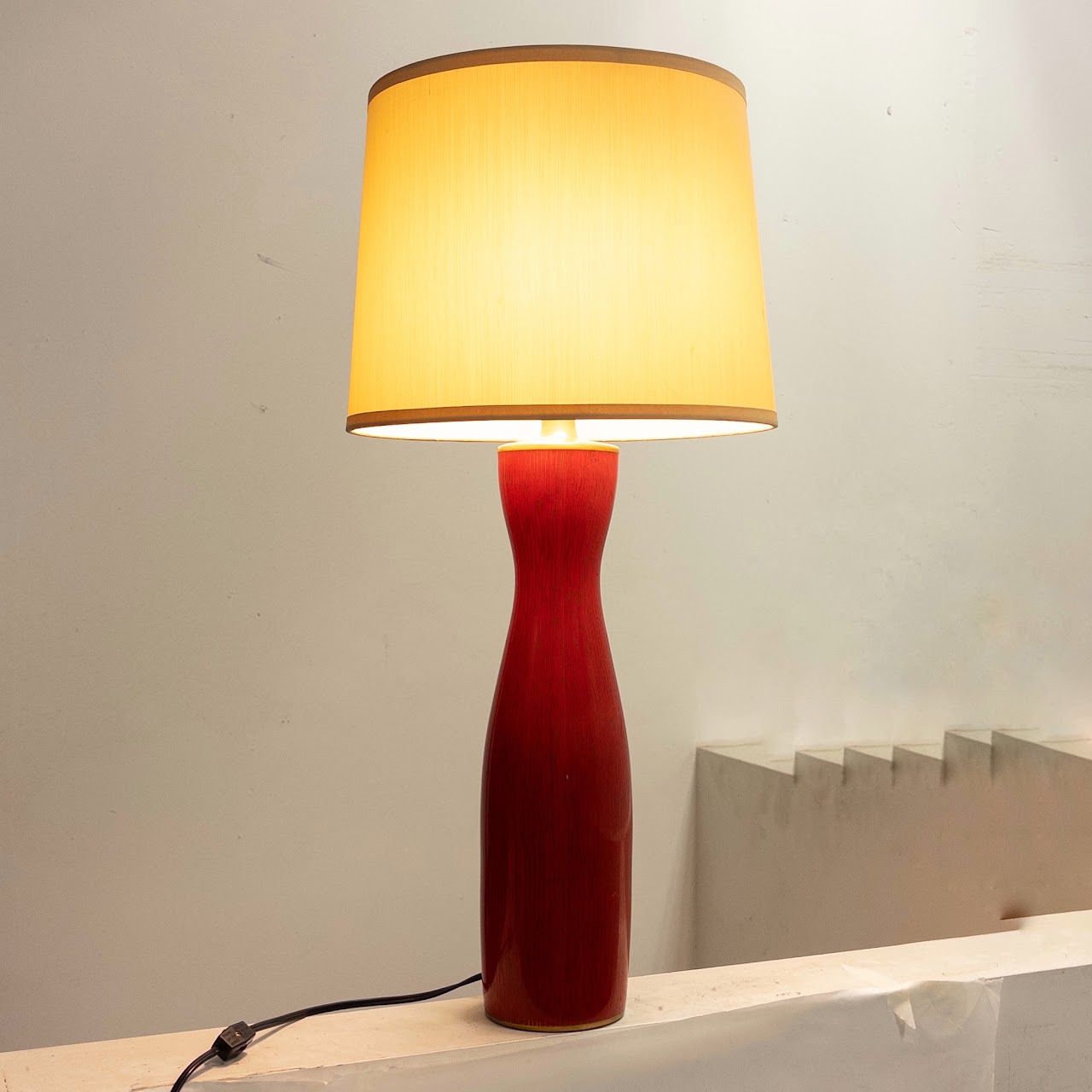 Cinnabar Red Cloisonné Lamp