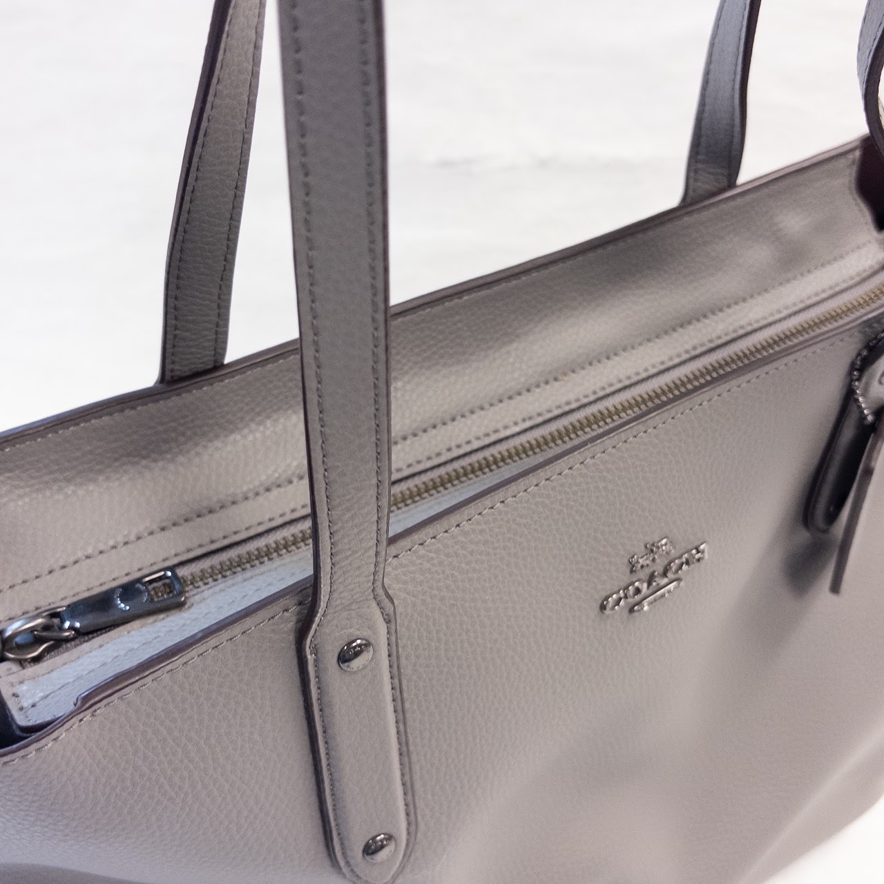 Coach Grey Leather City Tote Bag