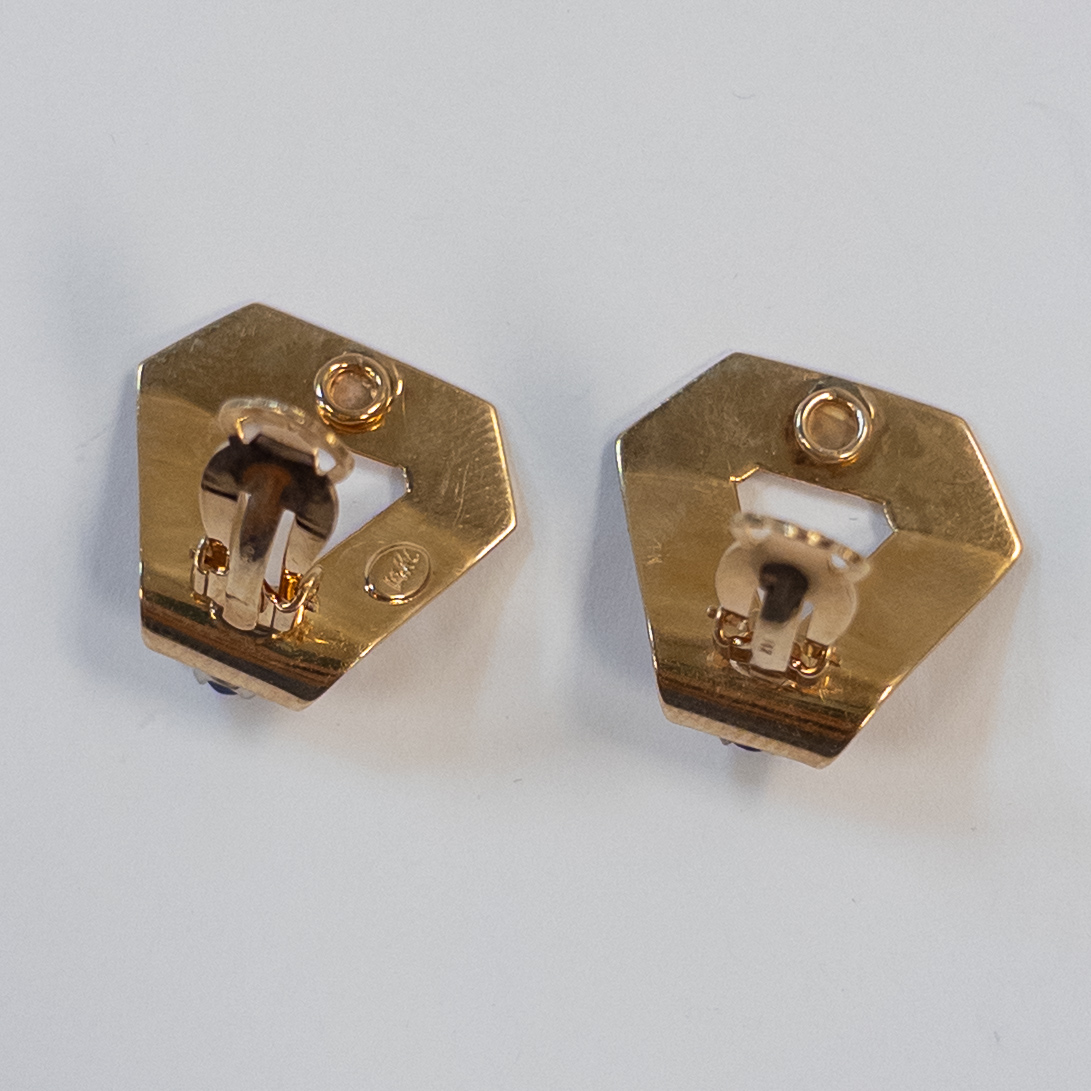 14K Gold and Sapphire Clip Earrings