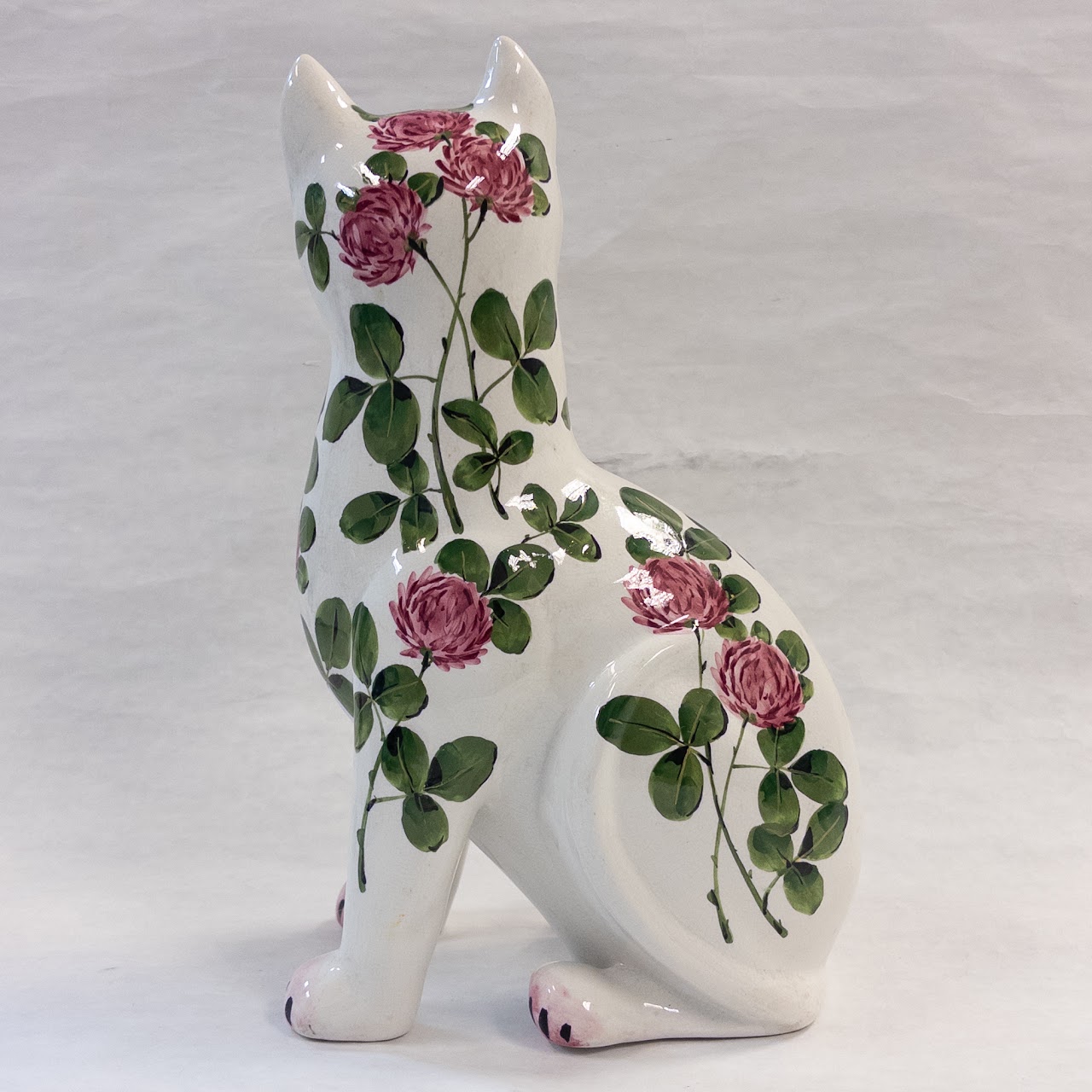 J. Plichta Vintage Ceramic Floral Cat