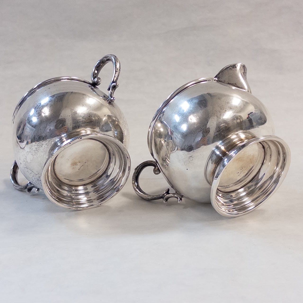 Sterling Silver Creamer and Sugar Bowl