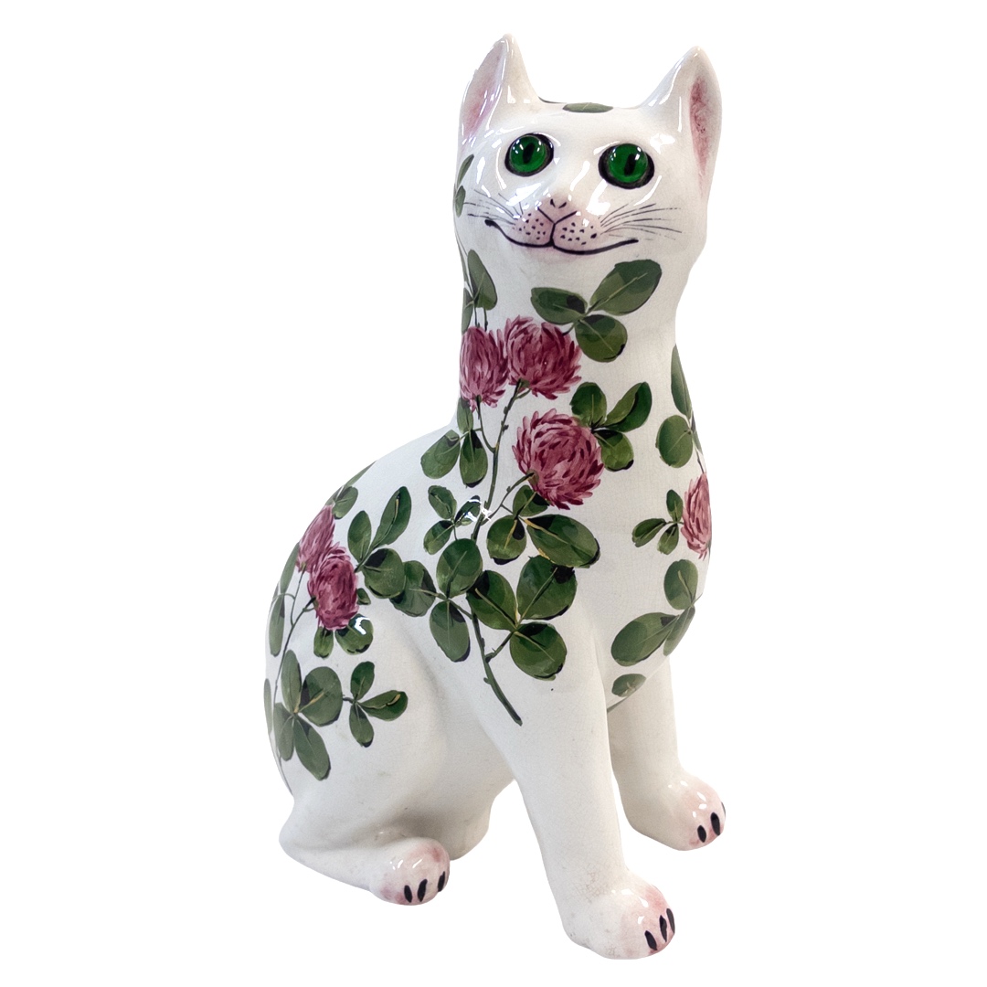 J. Plichta Vintage Ceramic Floral Cat