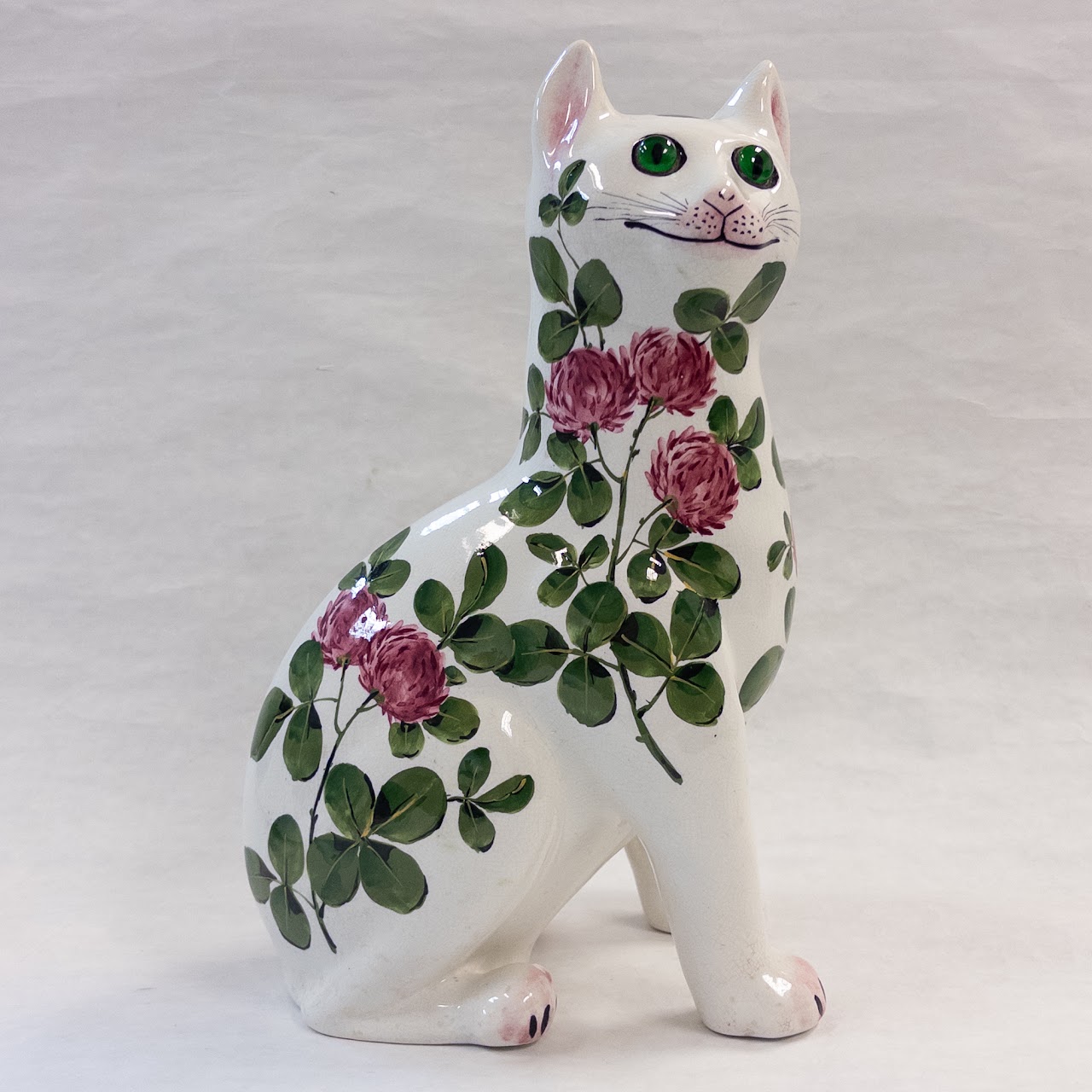 J. Plichta Vintage Ceramic Floral Cat