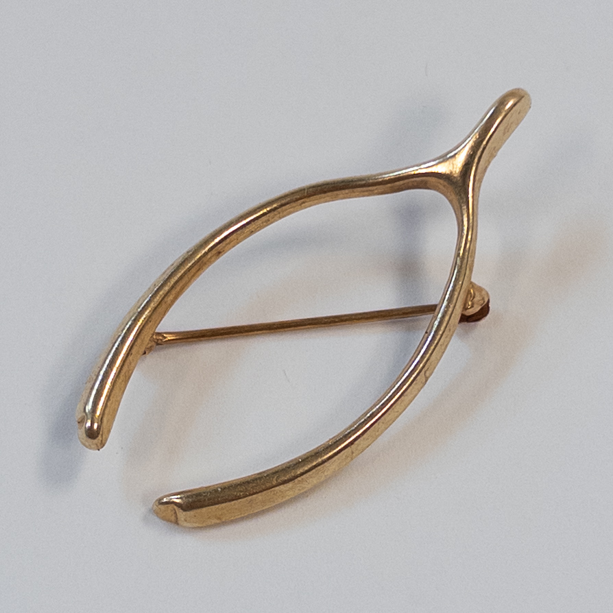 Tiffany & Co. 14K Gold Wishbone Brooch