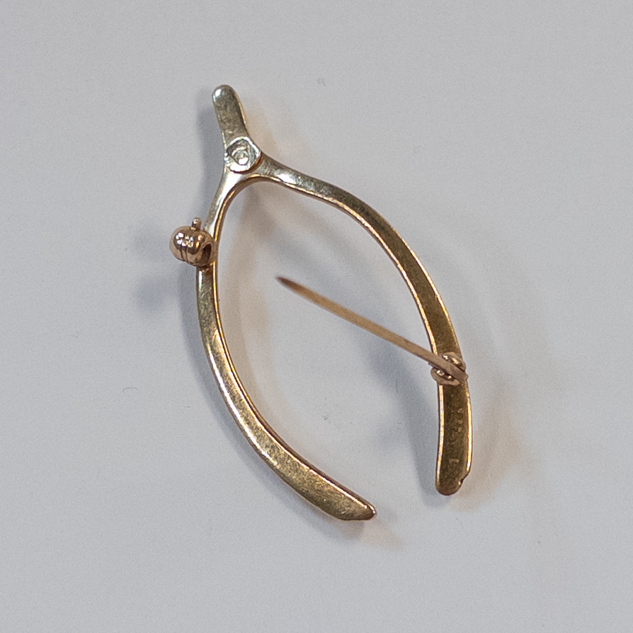 Tiffany & Co. 14K Gold Wishbone Brooch