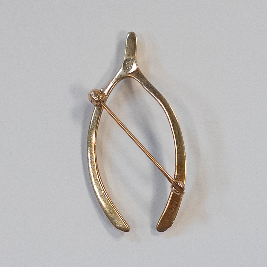 Tiffany & Co. 14K Gold Wishbone Brooch