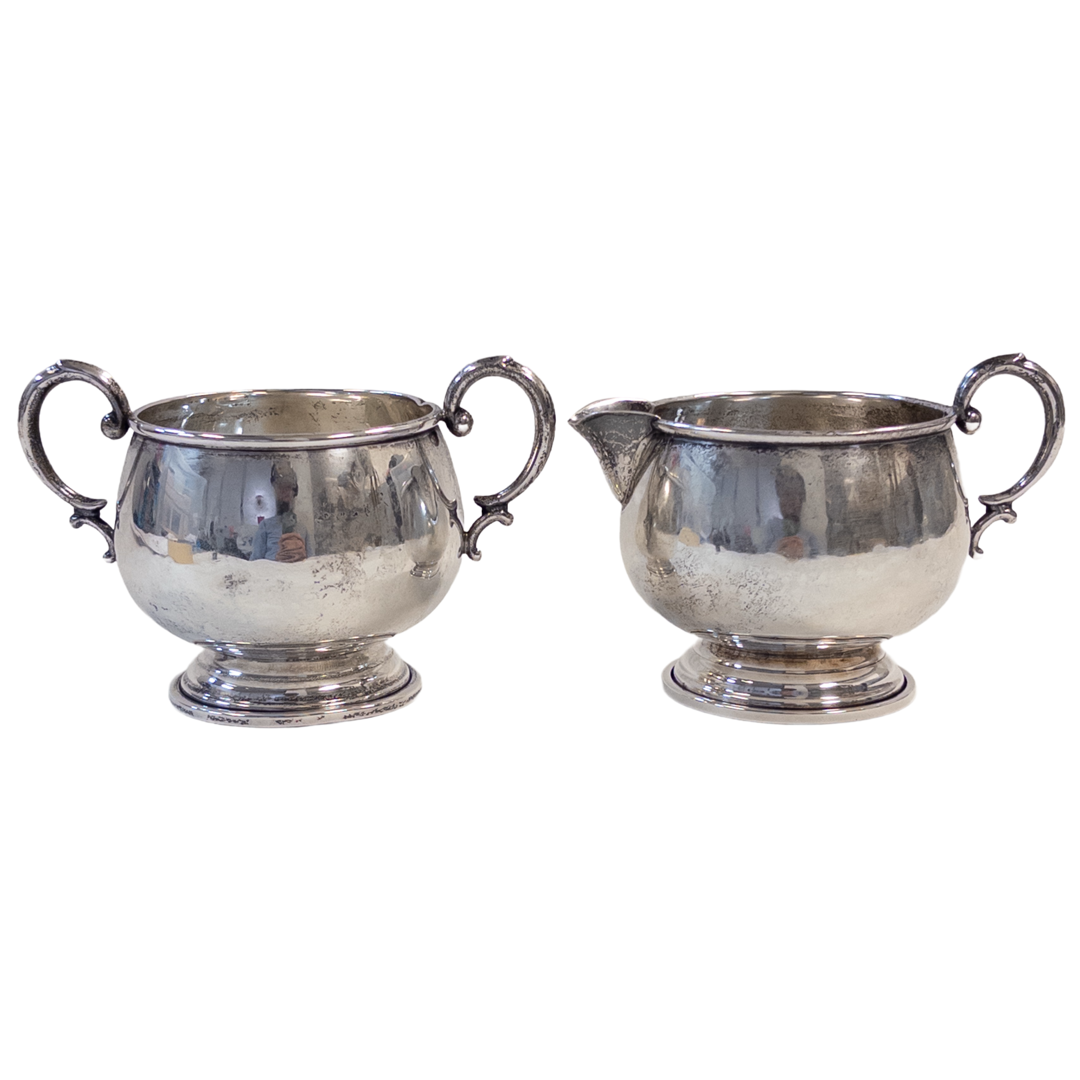 Sterling Silver Creamer and Sugar Bowl