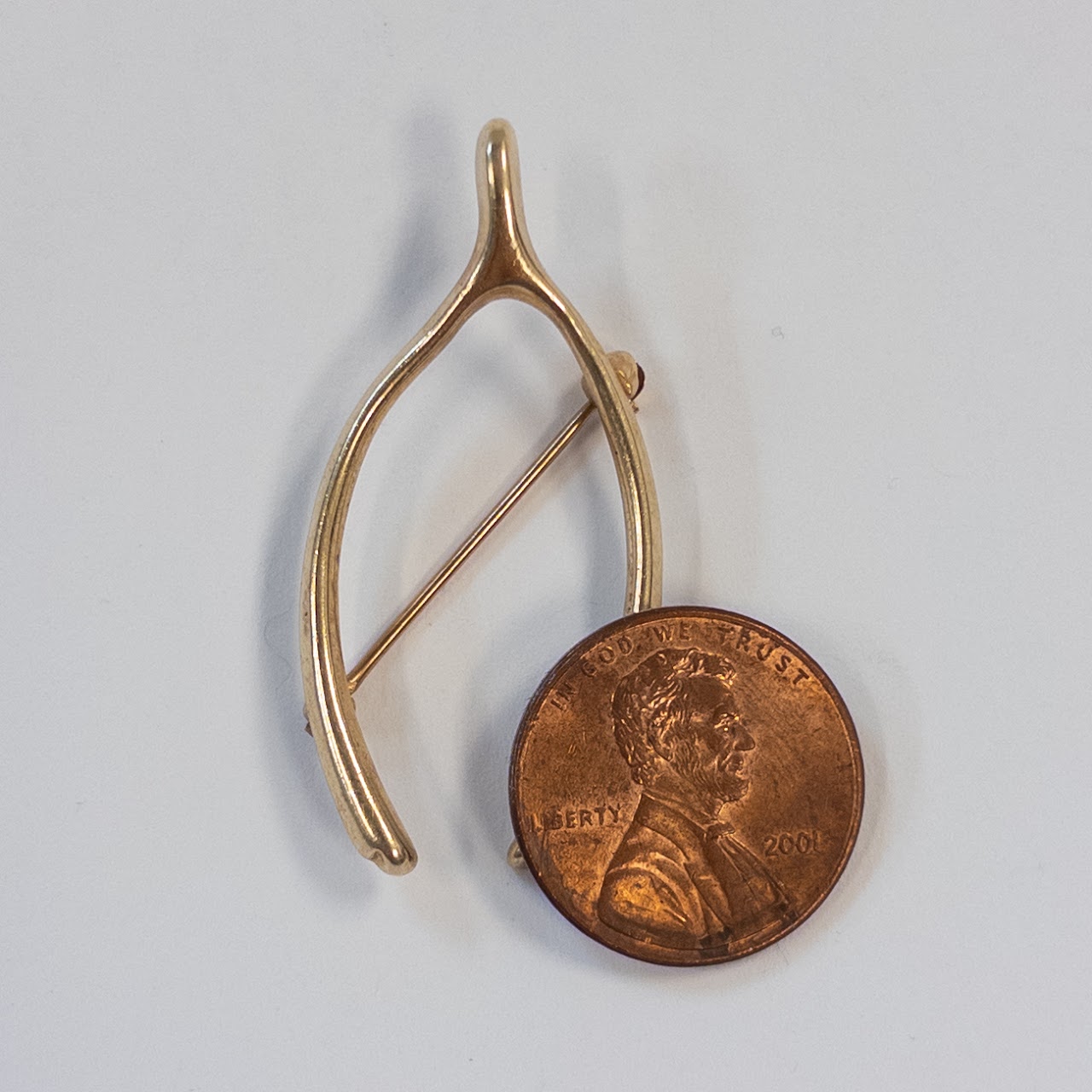 Tiffany & Co. 14K Gold Wishbone Brooch