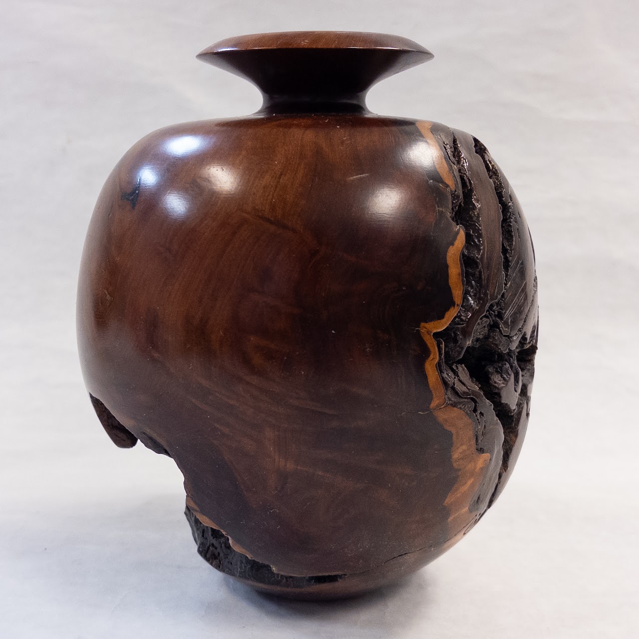 Turned Burl Wool Vase