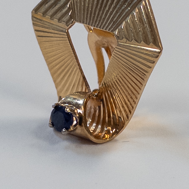 14K Gold and Sapphire Clip Earrings